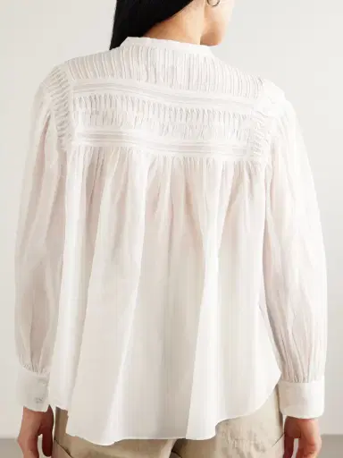 Marant Étoile Plalia Pintucked Cotton-blend Voile Shirt | Thumbnail 4