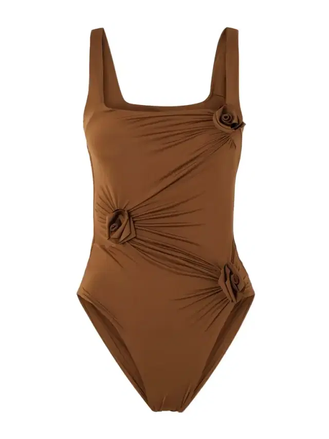 Gemma Appliquéd Ruched Swimsuit
