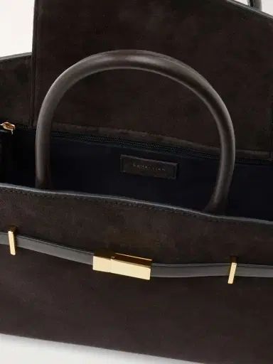 DeMellier The Hudson Midi Leather-trimmed Suede Tote | Thumbnail 5 DeMellier The Hudson Midi Leather-trimmed Suede Tote | Thumbnail 5