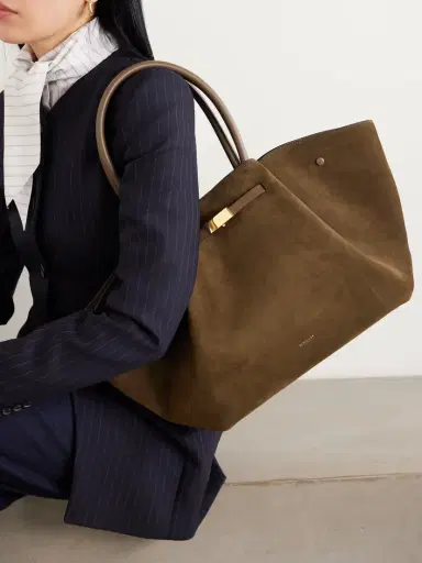 DeMellier The New York Large Leather-trimmed Suede Tote | Thumbnail 2 DeMellier The New York Large Leather-trimmed Suede Tote | Thumbnail 2