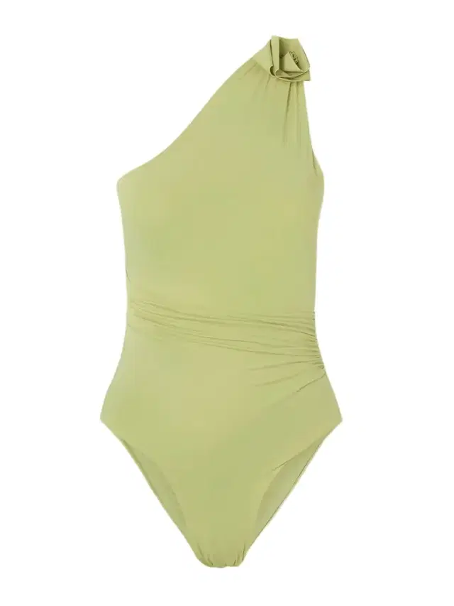 Ecos One-shoulder Appliquéd Ruched Swimsuit