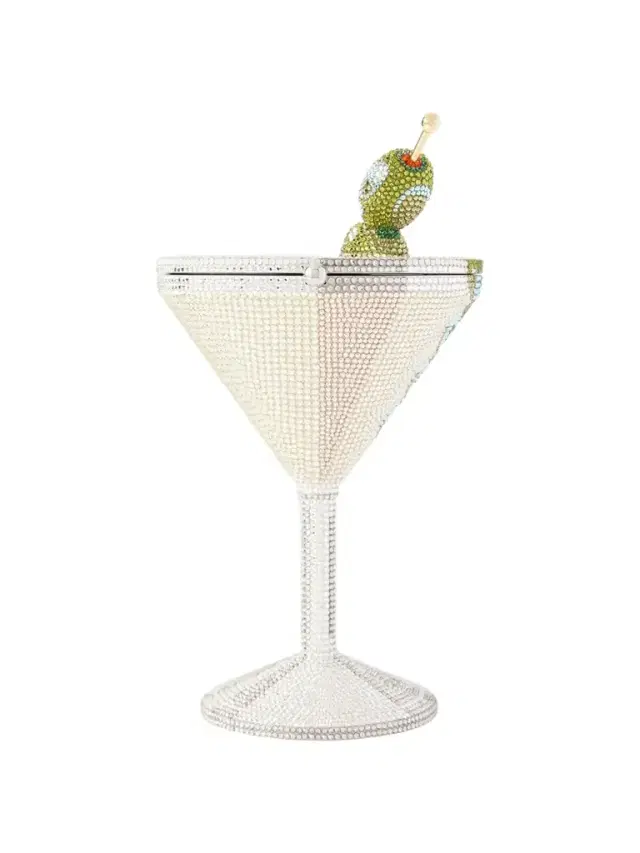 Martini Crystal-embellished Gold- And Silver-tone Clutch