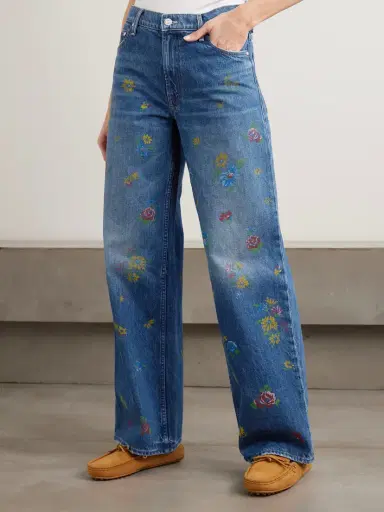 Mother The Rerun Zip Sneak Floral-print High-rise Wide-leg Jeans | Thumbnail 3 Mother The Rerun Zip Sneak Floral-print High-rise Wide-leg Jeans | Thumbnail 3