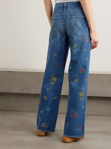 Mother The Rerun Zip Sneak Floral-print High-rise Wide-leg Jeans | Thumbnail 4 Mother The Rerun Zip Sneak Floral-print High-rise Wide-leg Jeans | Thumbnail 4