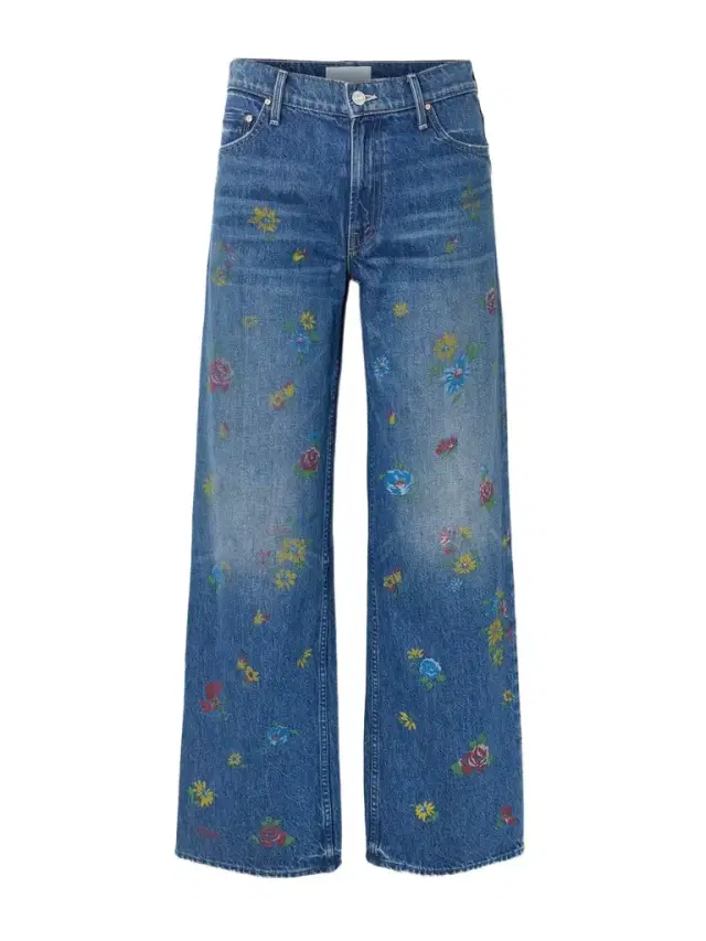 The Rerun Zip Sneak Floral-print High-rise Wide-leg Jeans
