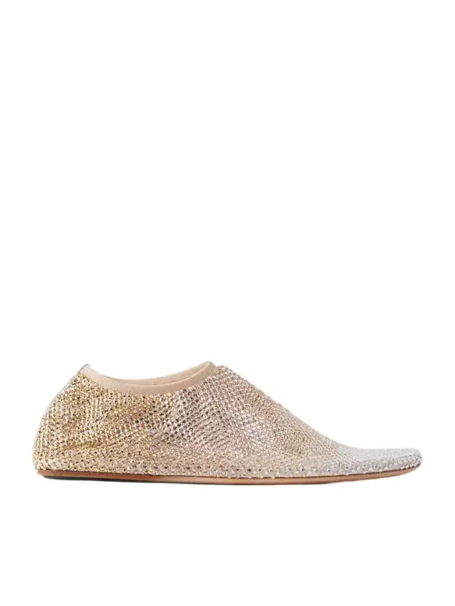 Minette Ombré Crystal-embellished Mesh Ballet Flats