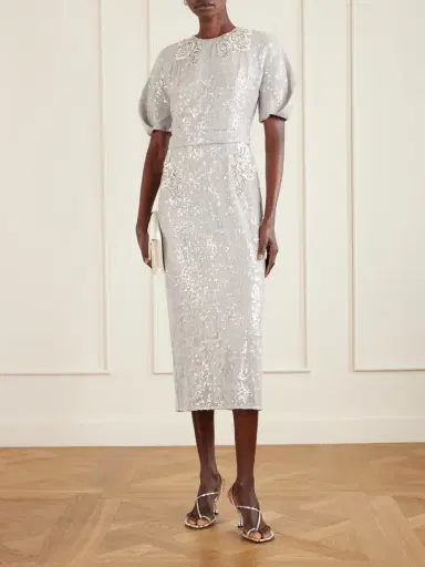 Erdem Embellished Sequined Chiffon Midi Dress | Thumbnail 2 Erdem Embellished Sequined Chiffon Midi Dress | Thumbnail 2