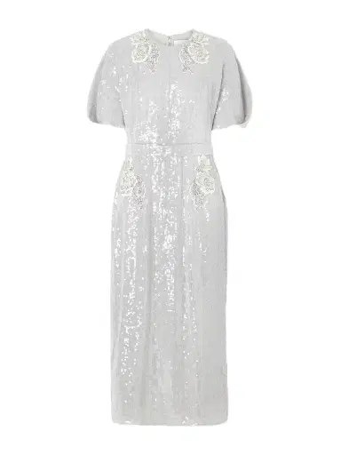 Erdem Embellished Sequined Chiffon Midi Dress | Thumbnail 1 Erdem Embellished Sequined Chiffon Midi Dress | Thumbnail 1