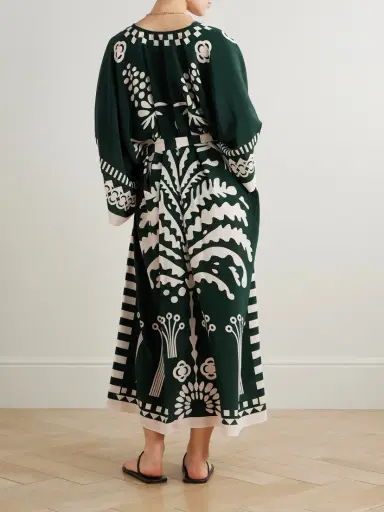 Eres Holi Belted Printed Silk Crepe De Chine Cover-up | Thumbnail 3 Eres Holi Belted Printed Silk Crepe De Chine Cover-up | Thumbnail 3