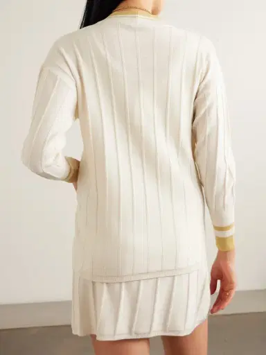 Eres Clubhouse Striped Ribbed Wool And Cashmere-blend Cardigan | Thumbnail 3