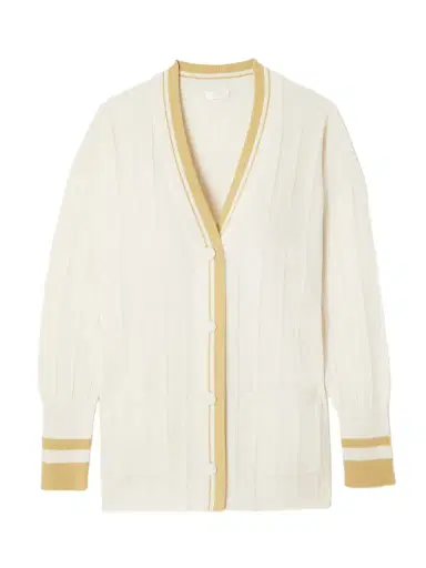 Eres Clubhouse Striped Ribbed Wool And Cashmere-blend Cardigan | Thumbnail 1