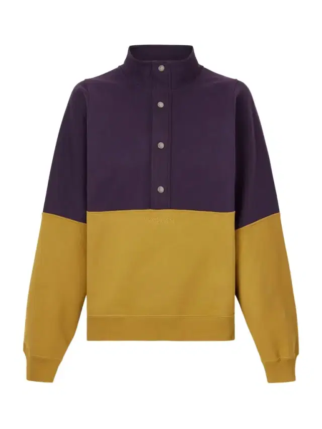 Embroidered Two-tone Cotton-jersey Sweatshirt