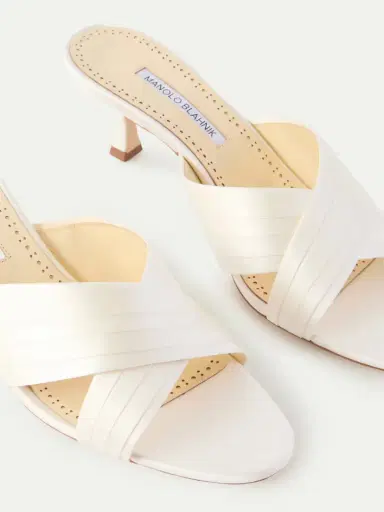 Manolo Blahnik Viera 50 Satin Mules | Thumbnail 5