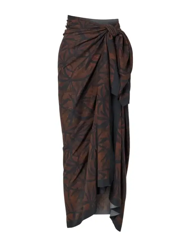 Embellished Printed Voile Pareo