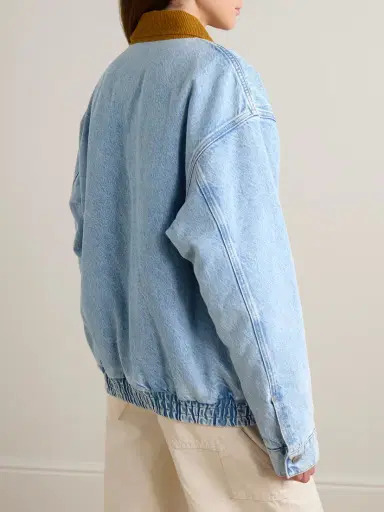 Mother The Super Sizer Corduroy-trimmed Appliquéd Denim Jacket | Thumbnail 4 Mother The Super Sizer Corduroy-trimmed Appliquéd Denim Jacket | Thumbnail 4