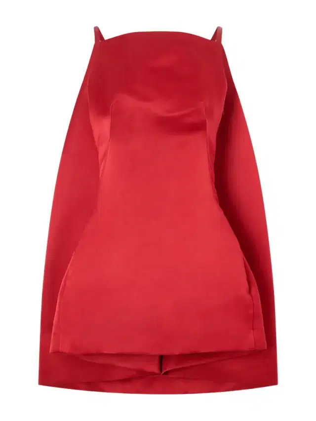 Cape-effect Silk-satin Mini Dress