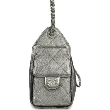 Chanel Chanel Mini 25 Hobo Bag Anthracite Metallic Caviar Silver Hardware | Thumbnail 4 Chanel Chanel Mini 25 Hobo Bag Anthracite Metallic Caviar Silver Hardware | Thumbnail 4