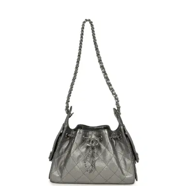 Chanel Chanel Mini 25 Hobo Bag Anthracite Metallic Caviar Silver Hardware | Thumbnail 6 Chanel Chanel Mini 25 Hobo Bag Anthracite Metallic Caviar Silver Hardware | Thumbnail 6