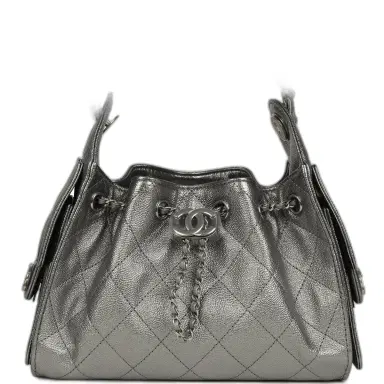 Chanel Chanel Mini 25 Hobo Bag Anthracite Metallic Caviar Silver Hardware | Thumbnail 1 Chanel Chanel Mini 25 Hobo Bag Anthracite Metallic Caviar Silver Hardware | Thumbnail 1