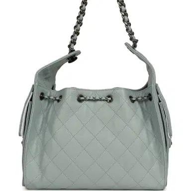 Chanel Chanel Mini 25 Hobo Bag Light Blue Caviar Aged Ruthenium Hardware | Thumbnail 4
