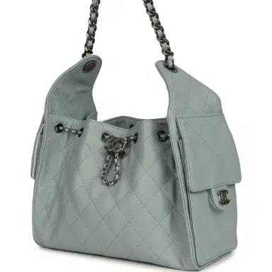 Chanel Chanel Mini 25 Hobo Bag Light Blue Caviar Aged Ruthenium Hardware | Thumbnail 5