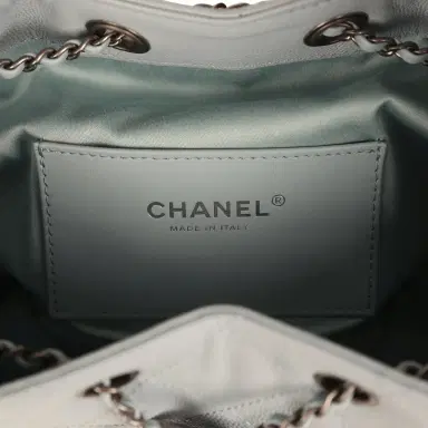 Chanel Chanel Mini 25 Hobo Bag Light Blue Caviar Aged Ruthenium Hardware | Thumbnail 9