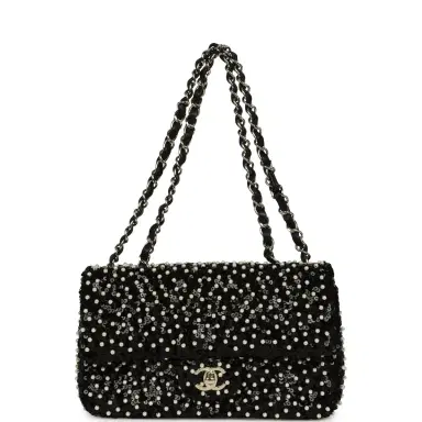Chanel Chanel Small Pearl Beaded Flap Bag Black and White Sequins Light Gold Hardware | Thumbnail 7 Chanel Chanel Small Pearl Beaded Flap Bag Black and White Sequins Light Gold Hardware | Thumbnail 7