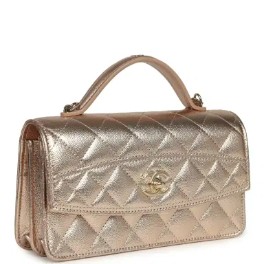 Chanel Chanel Top Handle Wallet On Chain WOC Metallic Copper Shiny Caviar Light Gold Hardware | Thumbnail 2 Chanel Chanel Top Handle Wallet On Chain WOC Metallic Copper Shiny Caviar Light Gold Hardware | Thumbnail 2