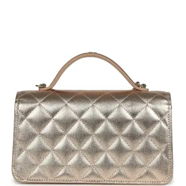 Chanel Chanel Top Handle Wallet On Chain WOC Metallic Copper Shiny Caviar Light Gold Hardware | Thumbnail 4 Chanel Chanel Top Handle Wallet On Chain WOC Metallic Copper Shiny Caviar Light Gold Hardware | Thumbnail 4