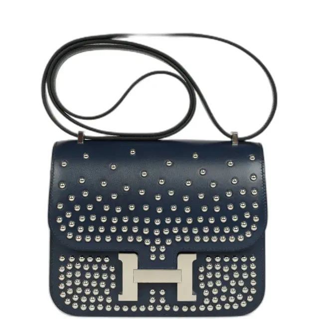 Hermes Constance 18 Clouté Bleu Abysse Box Palladium Hardware Hermes Constance 18 Clouté Bleu Abysse Box Palladium Hardware