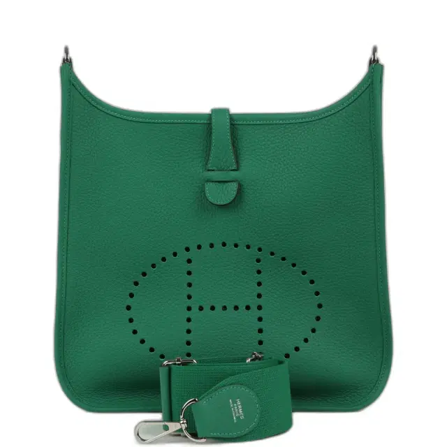 Hermes Evelyne III PM Vert Vertigo Clemence Palladium Hardware Hermes Evelyne III PM Vert Vertigo Clemence Palladium Hardware