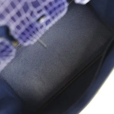 HERMÈS Pre-owned Hermes Birkin 30 Bleu Encre Shiny Porosus Crocodile Gold Hardware | Thumbnail 8