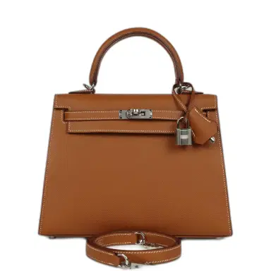 HERMÈS Pre-owned Hermes Kelly Sellier 25 Gold Epsom Palladium Hardware | Thumbnail 1 HERMÈS Pre-owned Hermes Kelly Sellier 25 Gold Epsom Palladium Hardware | Thumbnail 1