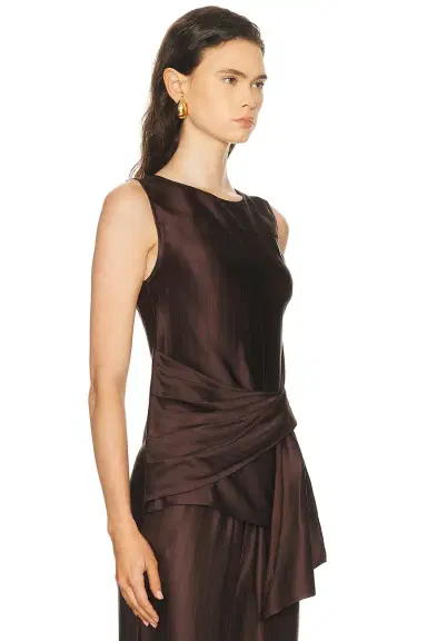 Loulou de Saison Fonda Draped Asymmetric Top | Thumbnail 2