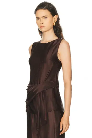 Loulou de Saison Fonda Draped Asymmetric Top | Thumbnail 3
