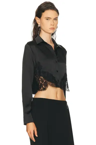 Versace Long Sleeve Satin Blouse | Thumbnail 2
