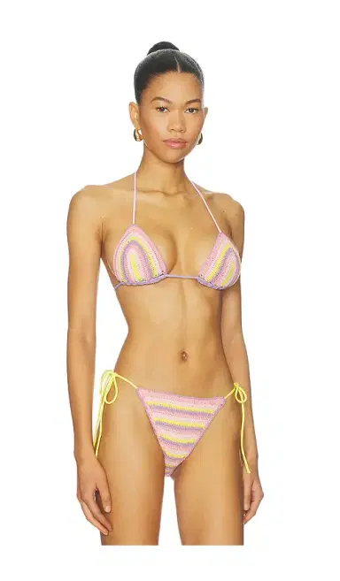 Leslie Amon Oli Rainbow Crochet Bikini Top | Thumbnail 2
