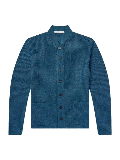 Inis Meáin Lightkeeper Ribbed Linen Cardigan - Men | Thumbnail 1 Inis Meáin Lightkeeper Ribbed Linen Cardigan - Men | Thumbnail 1