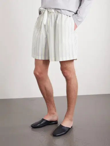 Tekla Straight-Leg Striped Organic Cotton-Poplin Shorts - Men | Thumbnail 3 Tekla Straight-Leg Striped Organic Cotton-Poplin Shorts - Men | Thumbnail 3