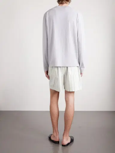 Tekla Straight-Leg Striped Organic Cotton-Poplin Shorts - Men | Thumbnail 4 Tekla Straight-Leg Striped Organic Cotton-Poplin Shorts - Men | Thumbnail 4