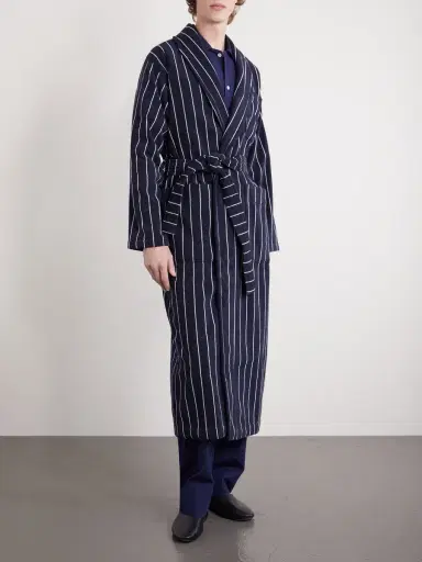 Tekla Belted Striped Organic Cotton-Terry Robe - Men | Thumbnail 3 Tekla Belted Striped Organic Cotton-Terry Robe - Men | Thumbnail 3