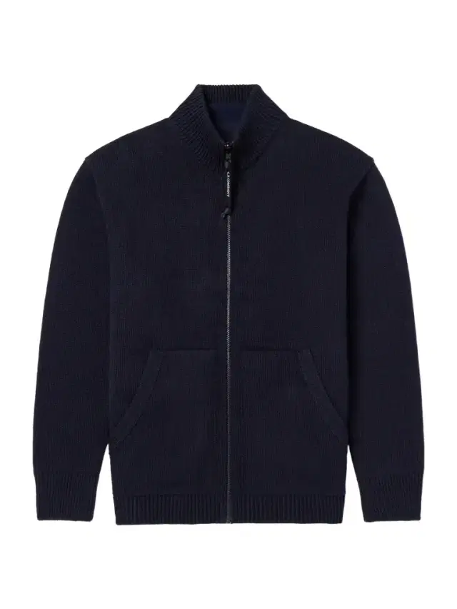 Knitted Zip-Up Cardigan with Detachable Cotton Gilet - Men