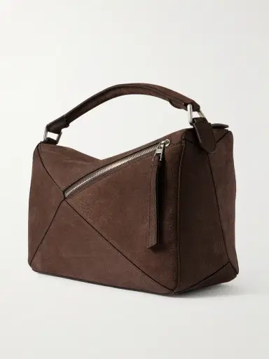 Loewe Puzzle Edge Large Logo-Debossed Nubuck Messenger Bag - Men | Thumbnail 3