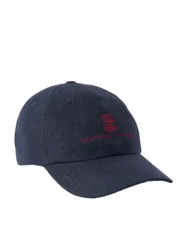 Brunello Cucinelli Logo-Embroidered Linen Baseball Cap - Men | Thumbnail 1