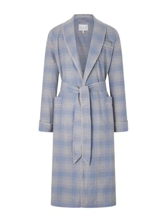 Kelburn 52 Belted Checked Cotton Robe - Men