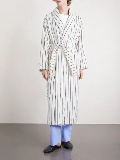 Tekla Belted Striped Organic Cotton-Terry Robe - Men | Thumbnail 3 Tekla Belted Striped Organic Cotton-Terry Robe - Men | Thumbnail 3