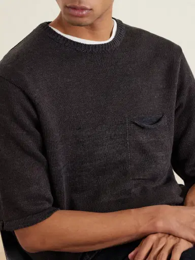 Inis Meáin Knitted Linen T-Shirt - Men | Thumbnail 5 Inis Meáin Knitted Linen T-Shirt - Men | Thumbnail 5