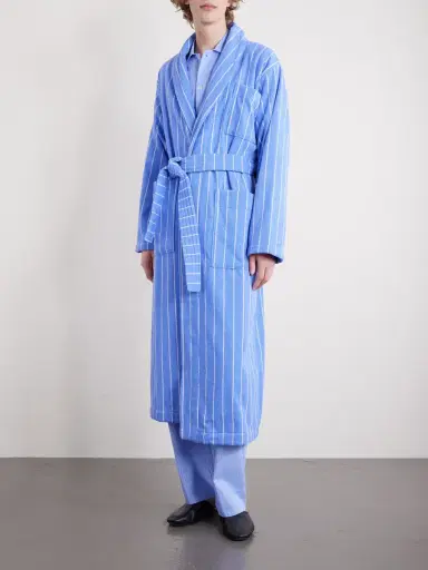 Tekla Belted Striped Organic Cotton-Terry Robe - Men | Thumbnail 3 Tekla Belted Striped Organic Cotton-Terry Robe - Men | Thumbnail 3