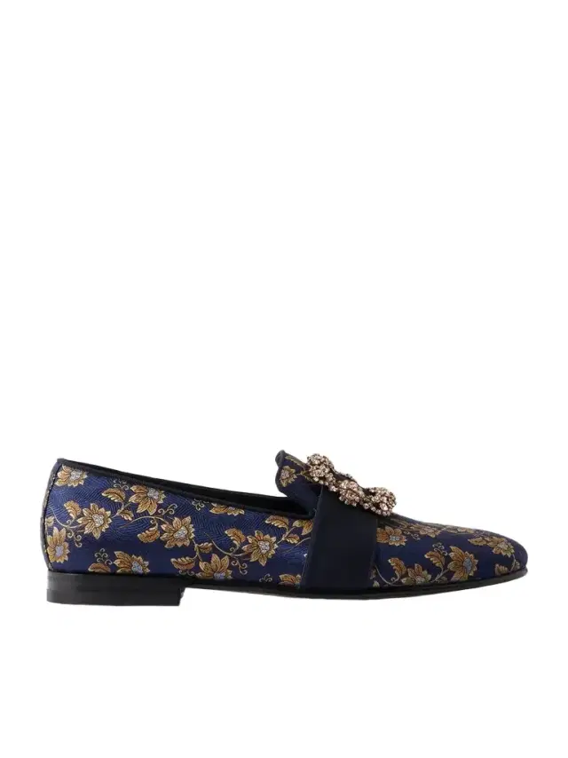 Carlton Crystal-Embellished Floral-Jacquard Loafers - Men