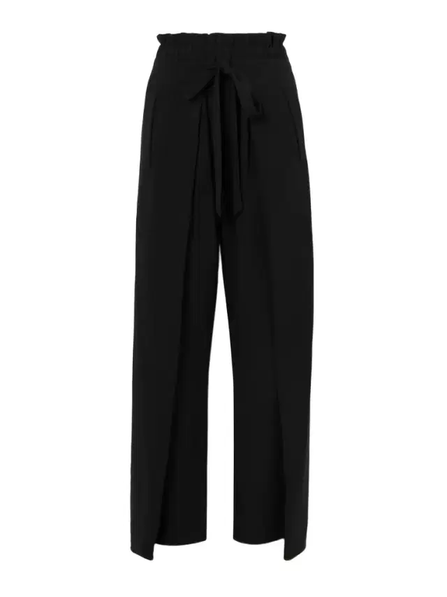 Naomi Crepe Wide-leg Wrap Pants